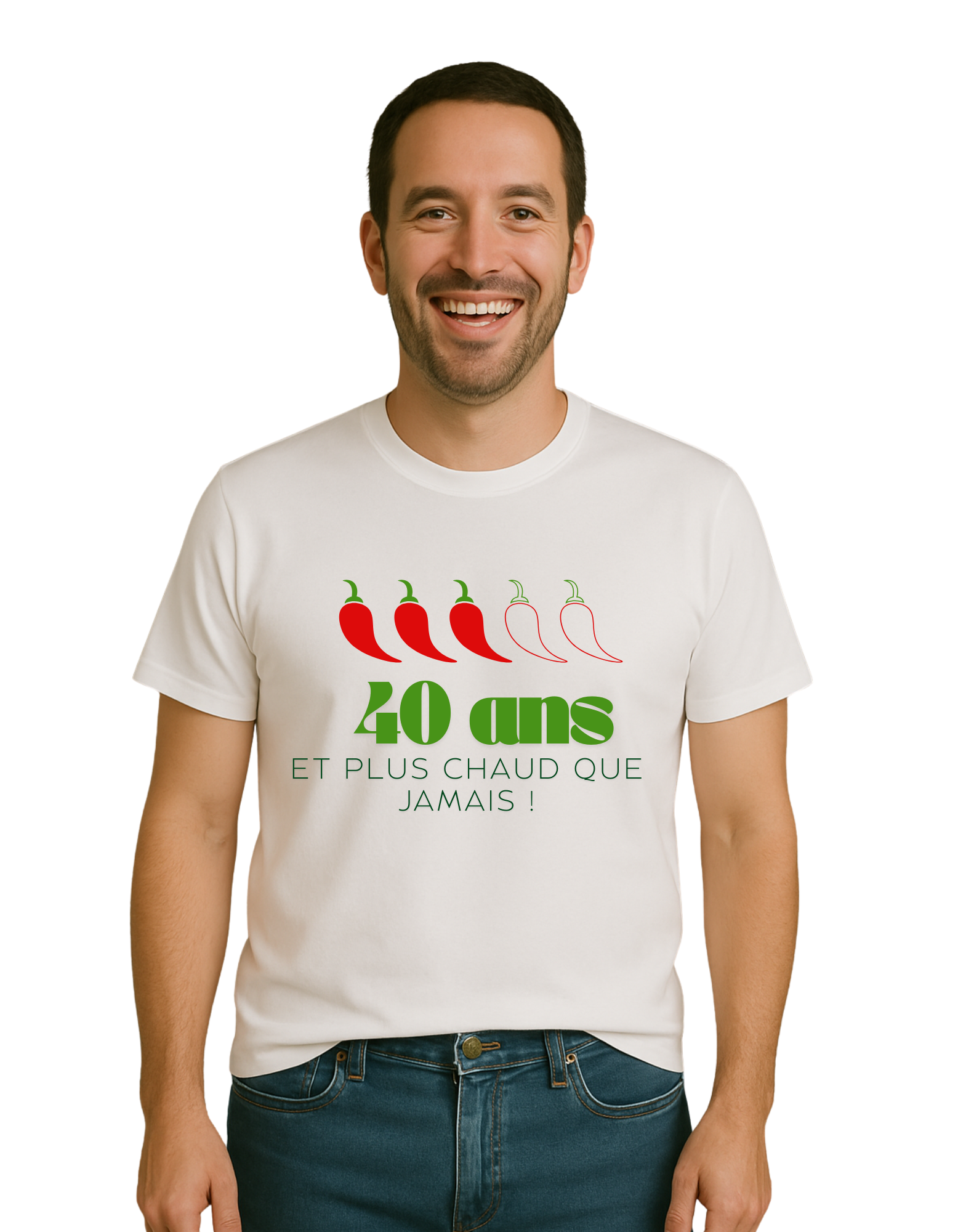 T-shirt “40 ans et plus chaud que jamais”